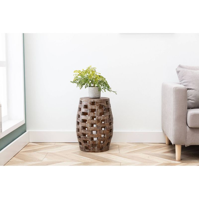 18" Hampton Side Table Weathered Walnut - Boraam