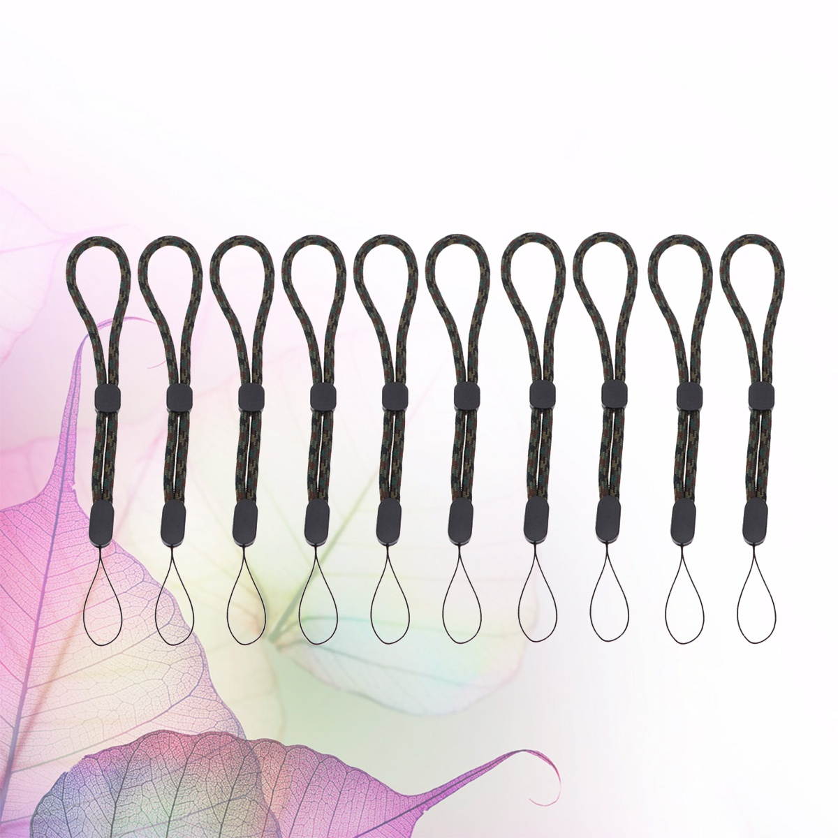 10pcs Adjustable Camera Cell Phone Wristband Practical Digital Camera Anti-lost Wrist Strap Anti-fall Haning Rope for Outdoor Travel (Black)