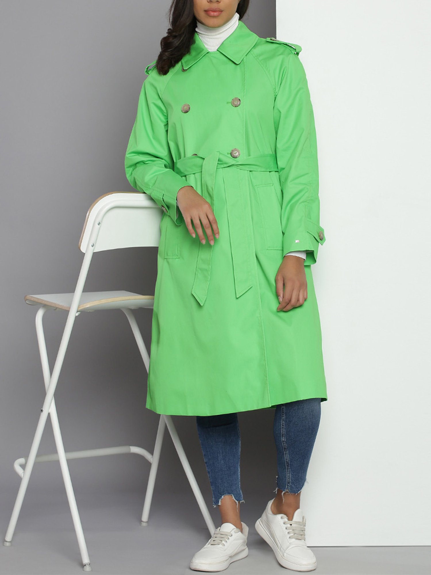 Tommy Hilfiger Spring Lime Regular Fit Trench Coat