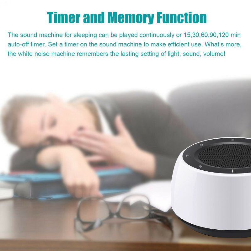 White Noise Sound Machine Sleep Therapy Relax Rain Nature 16 Sounds Baby Gift