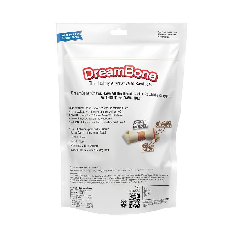 Dreambone Chicken Wrapped Mini Bones Chews Dog Treats - 16ct