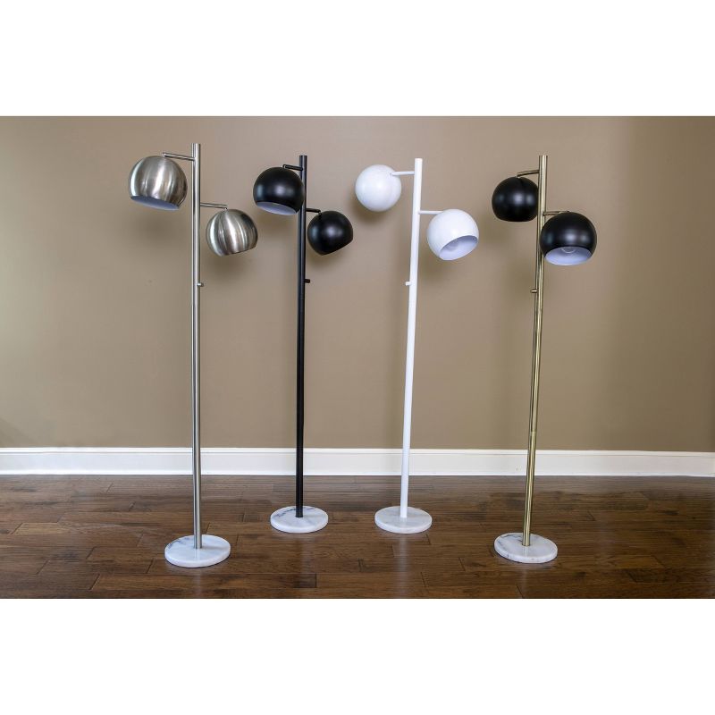 62" 2 Light Marble Morris Base Floor Lamp Brass - Decor Therapy
