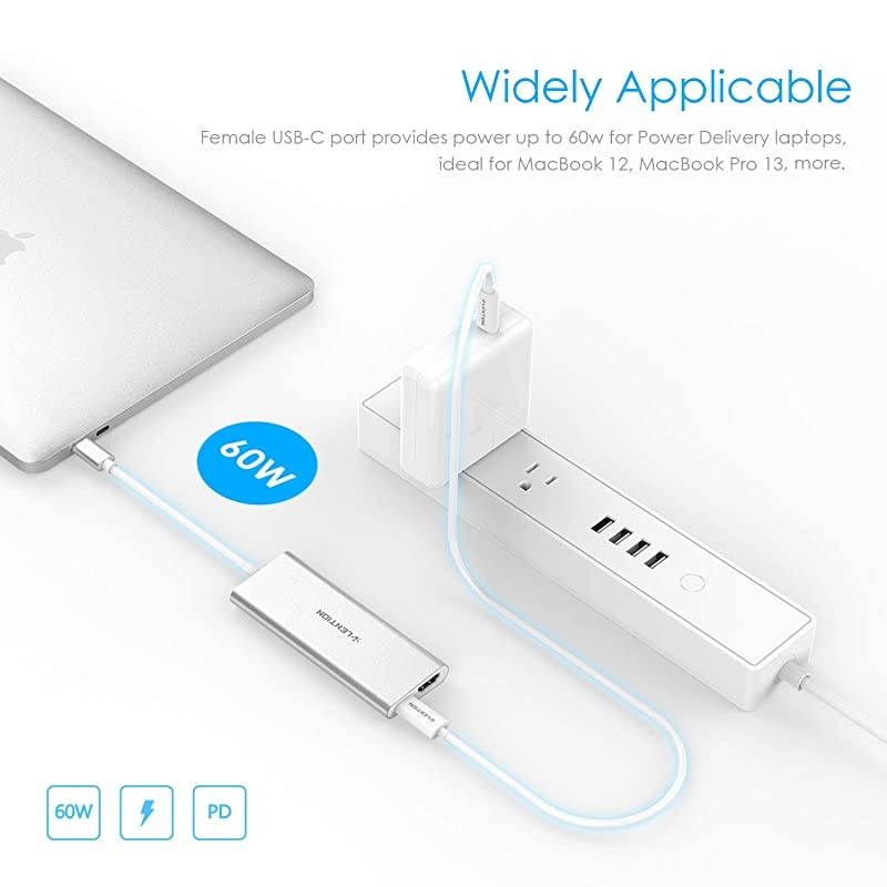 USBC MultiPort Hub with 4K HDMI Output 4 USB 30 Type C Charging Adapter Compatible 20202016 MacBook Pro 131516 New Mac Air Surface Chromebook More CBC35 Silver