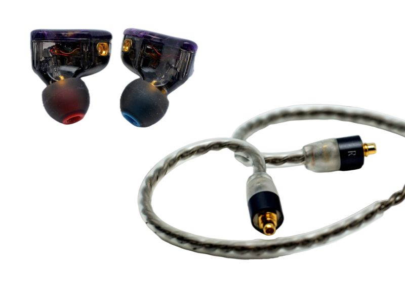 ApeSonic Rain-JET (In Ear Earbuds): Hybrid Balanced Armature & Dynamic Drivers, High Resolution, Synthetic Resin Shell, MMCX Connect - Cable Changeable, Hi-Fi & Premium Sound, Black Marble Color