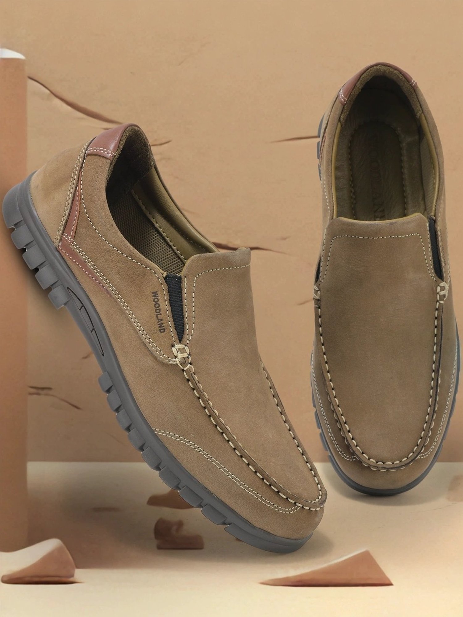 Woodland Men's Khaki Casual Loafers