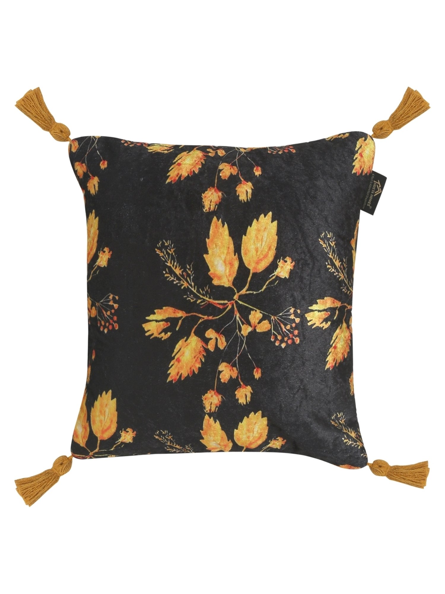 HOSTA HOMES Black & Yellow Velvet Ultra Soft Cushion Covers - Set of 2
