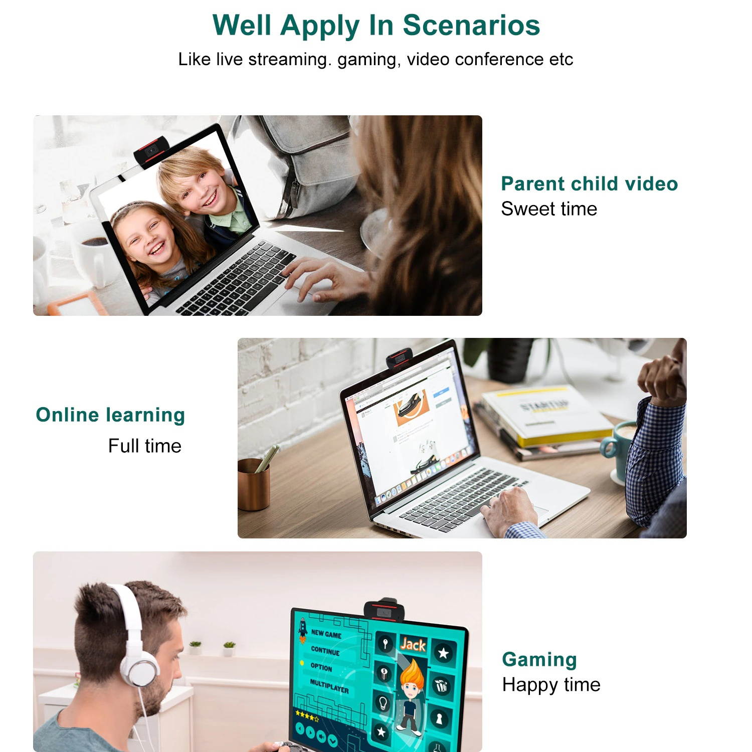 Webcam HD 1080P Web Camera with Microphone for PC Laptop Video Calling Conferencing GK99