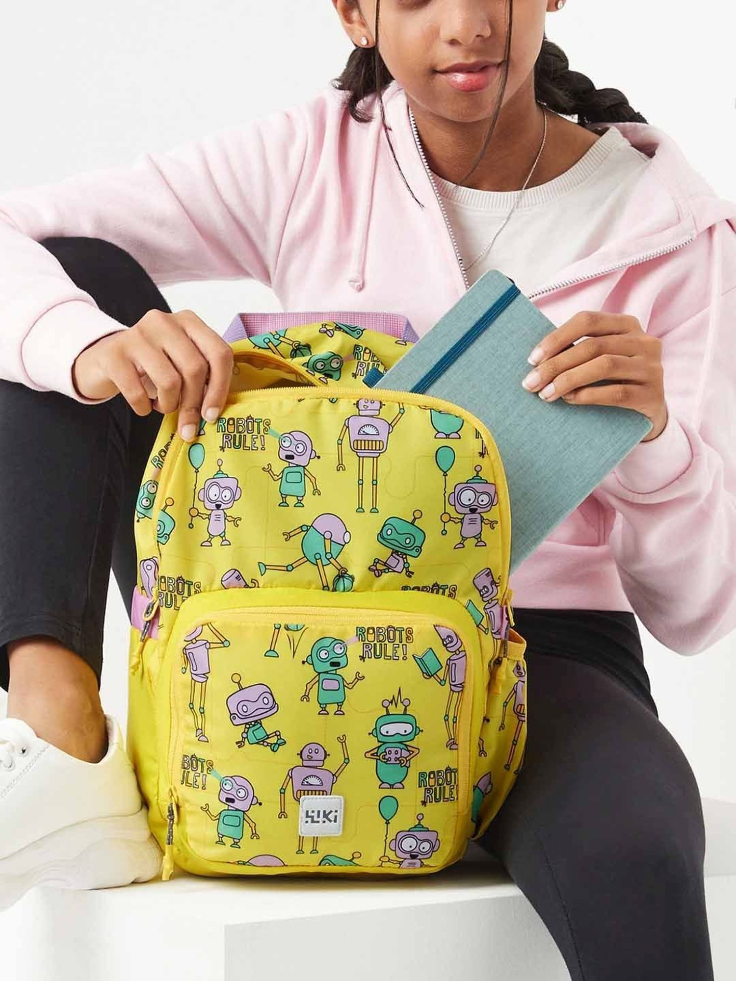 Wiki Back to School Champ 1 Yellow Polyester Printed Backpack - 11 Ltrs