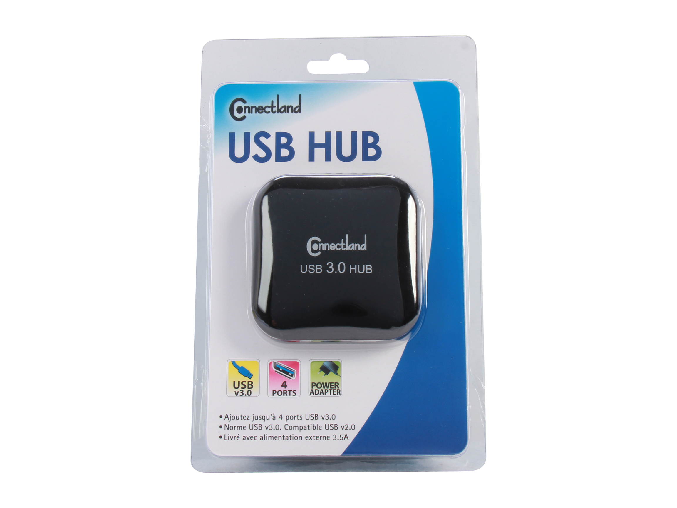 SYBA CL-HUB20126 USB 3.0 4-port Pocket Size Hub, 5Gbps Data Rate, Free AC Adapter and Cable - Black