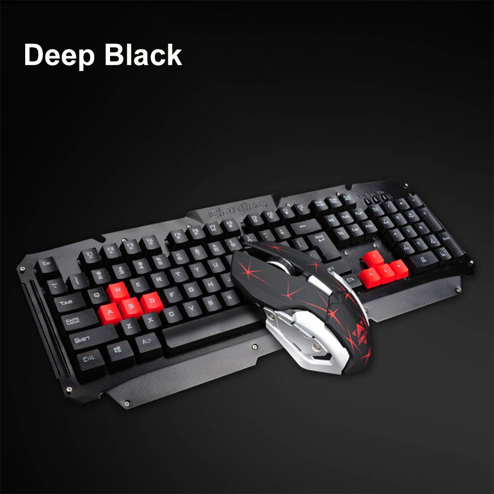 UrChoiceLtd&reg; 2017 HK1600 Gaming Keyboard & Mouse Combo Wireless Keyboards Multimedia Ergonomic Usb Smart Sleep Efficient Metal Waterproofing + 2.4GHz 6 Buttons Gaming Mouse + Mouse Pad Sets