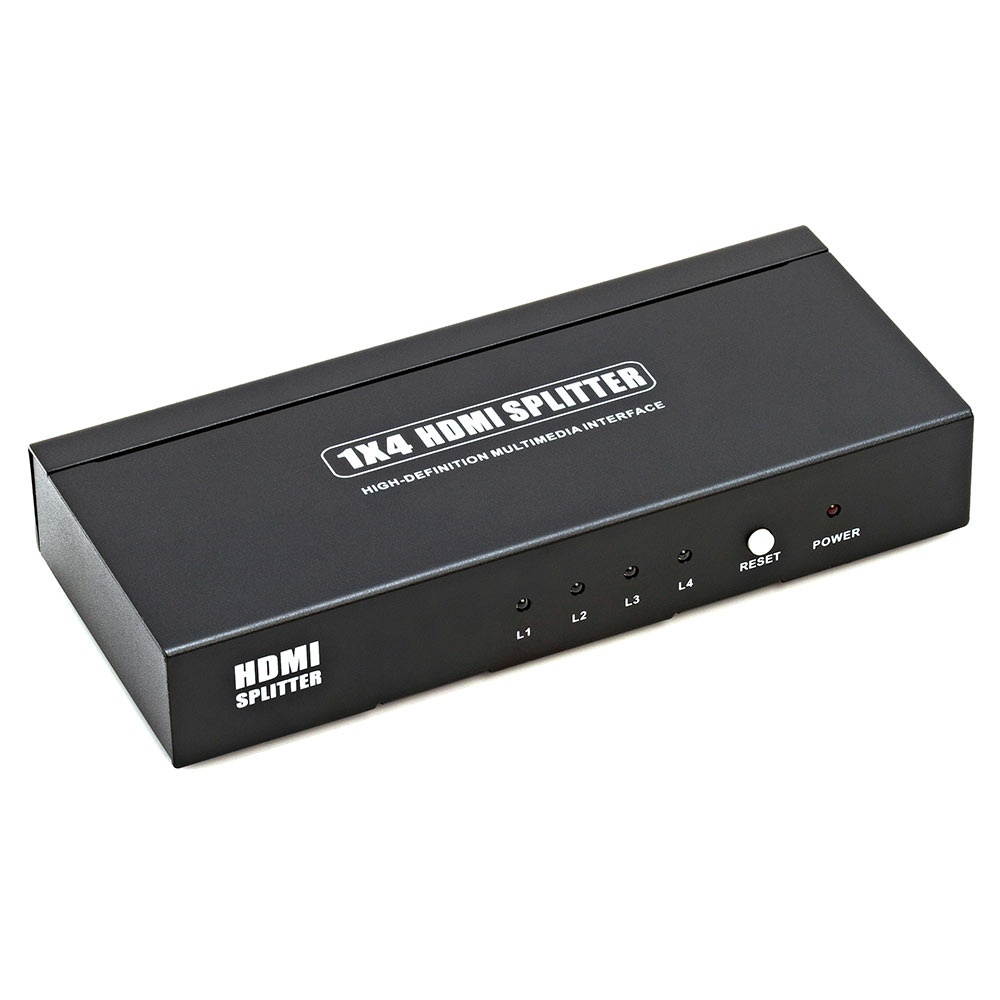 Cmple 4 Ports HDMI Powered Splitter 1x4 with Ultra HD 4K x 2K, 1080P & Full 3D support (One Input to Four Outputs)