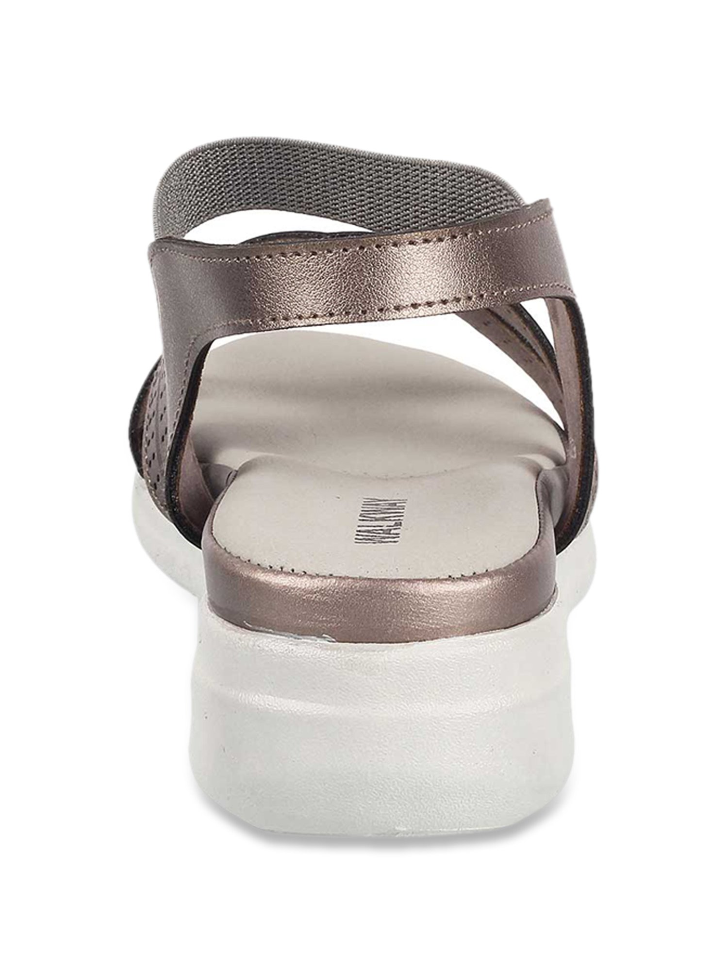 Walkway Women's Pewter Cross Strap Wedges