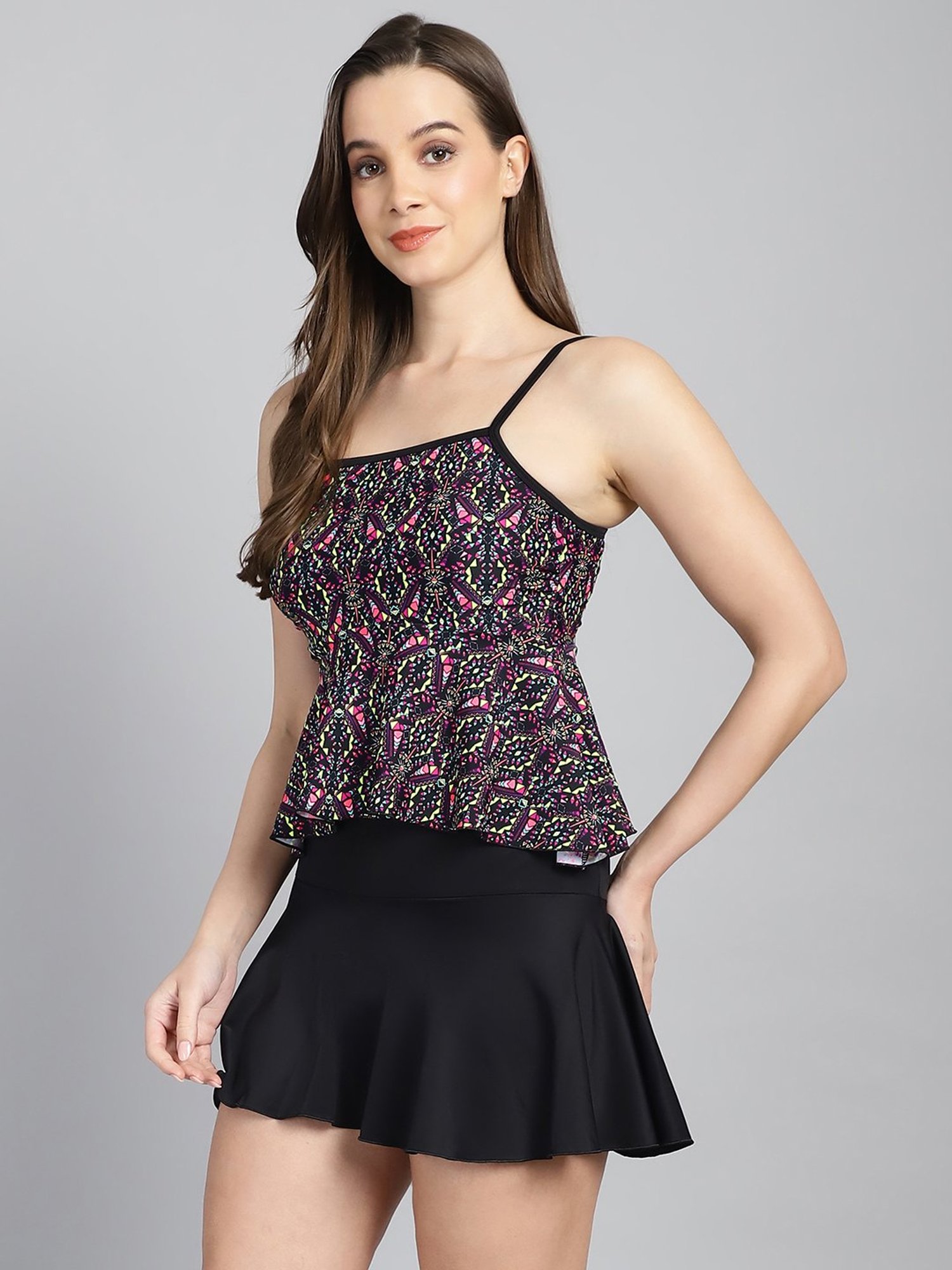 Cukoo Multicolor Printed Swimwear Set