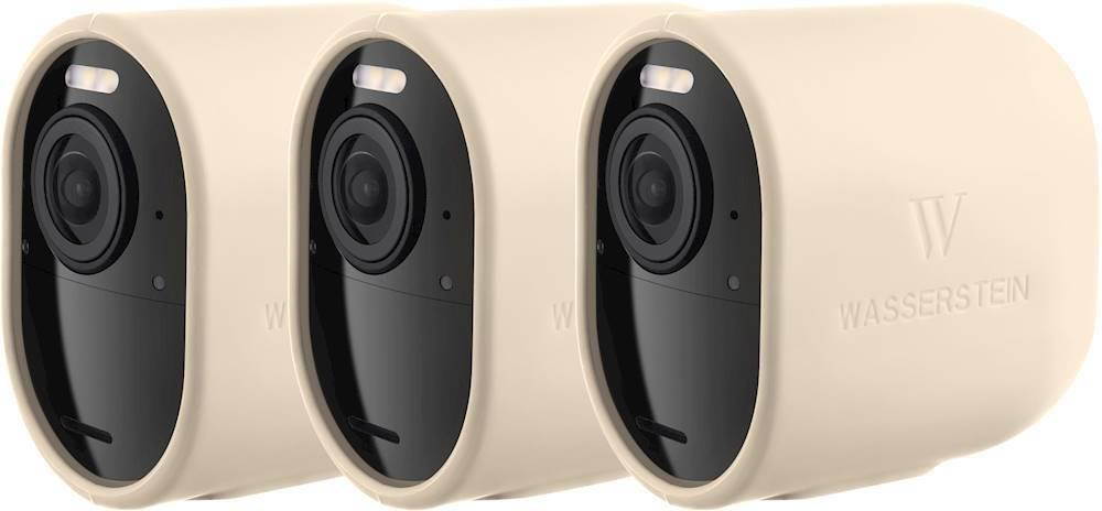 Wasserstein Protective Silicone Skins Compatible with Arlo Ultra/Ultra 2 & Arlo Pro 3 - Accessorize and Protect Your Arlo Camera (3 Pack, Beige)