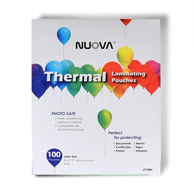 Premium Thermal Laminating Pouches 9 x 115 Letter Size 3 mil 100 Pack LP100H