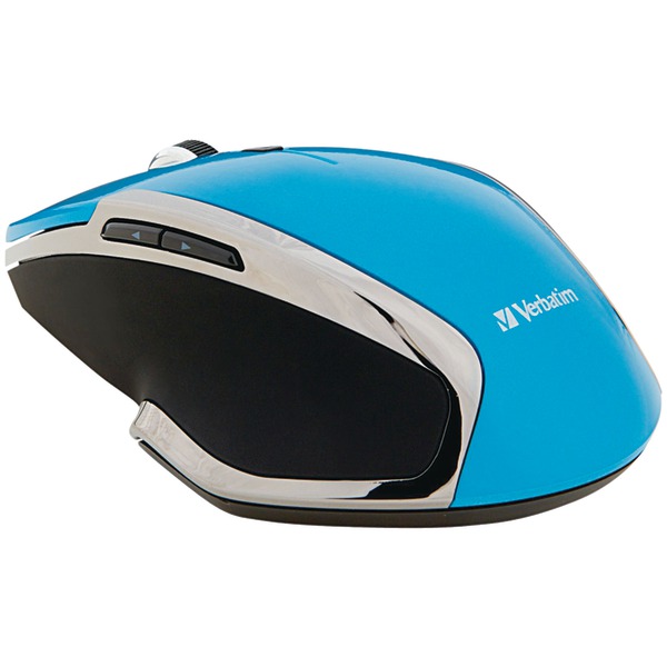 Cordless Blue-LED Deluxe Notebook Mouse, Ergonomic, 6 Buttons, 2.4 GHz (Blue)