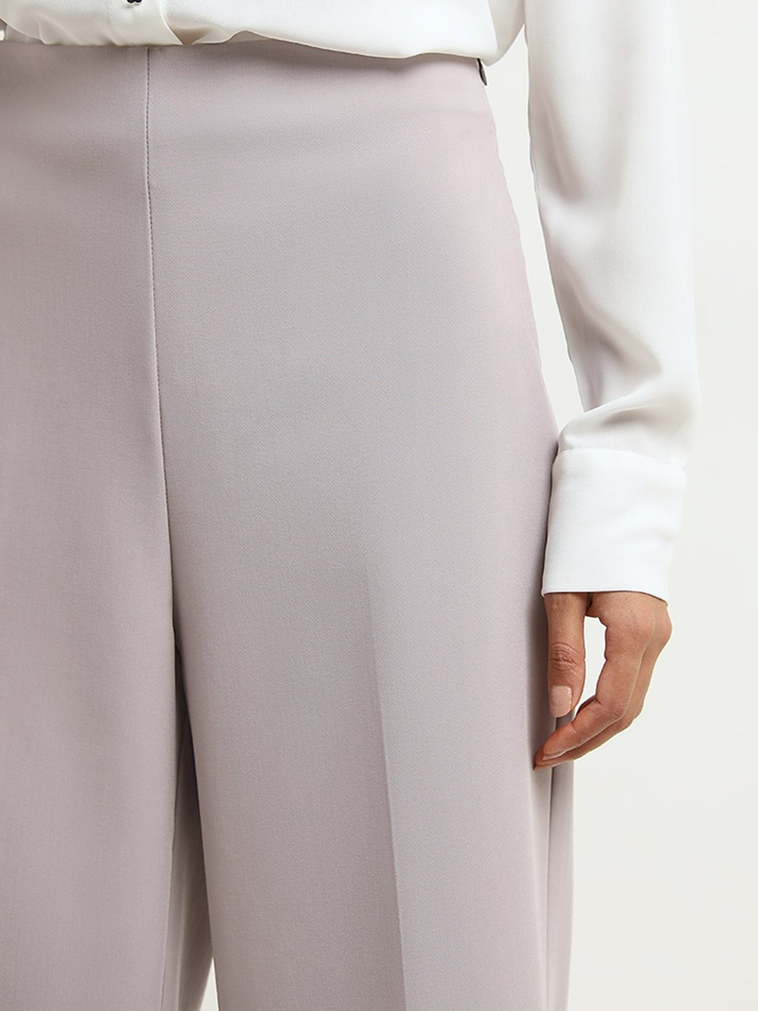 Crozo By Cantabil Black Checks Regular Fit Mid Rise Trousers