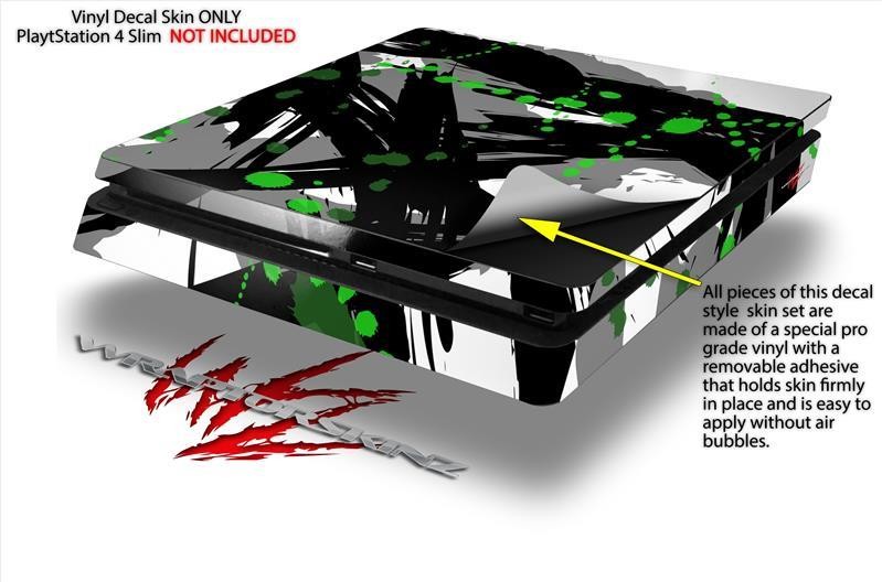 Abstract 02 Green Skin fits Sony PS4 Slim Gaming Console