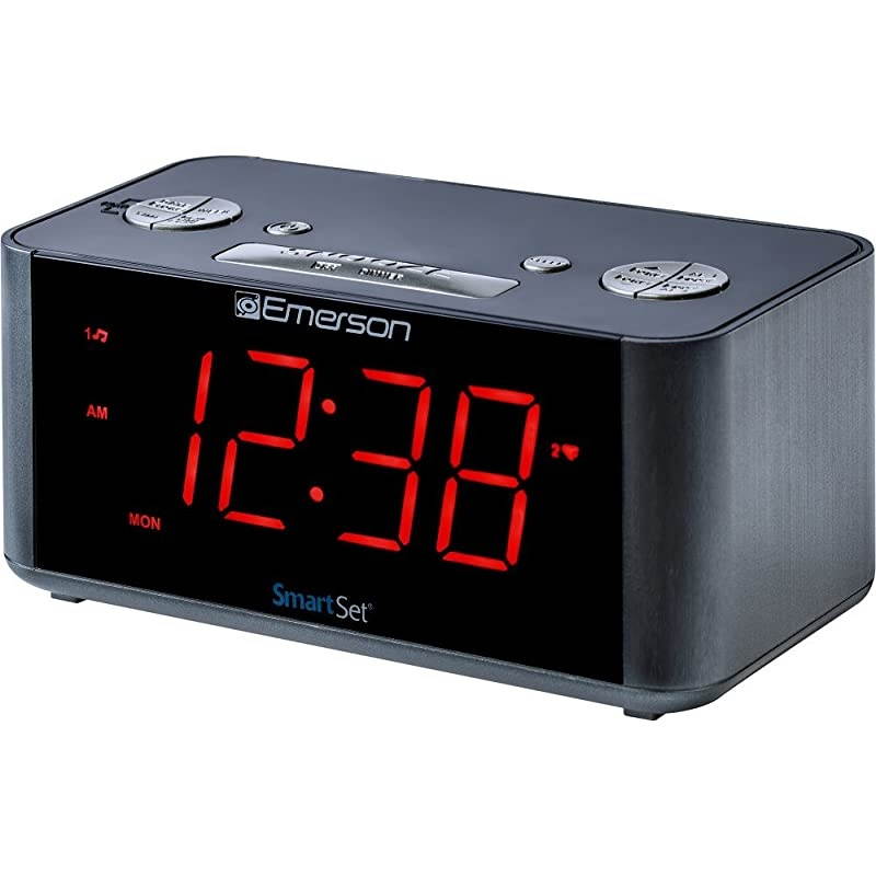 SmartSet Alarm Clock Radio with Bluetooth Speaker, Charging Station/Phone Chargers with USB port for iPhone/iPad/iPod/Android and Tablets, ER100201