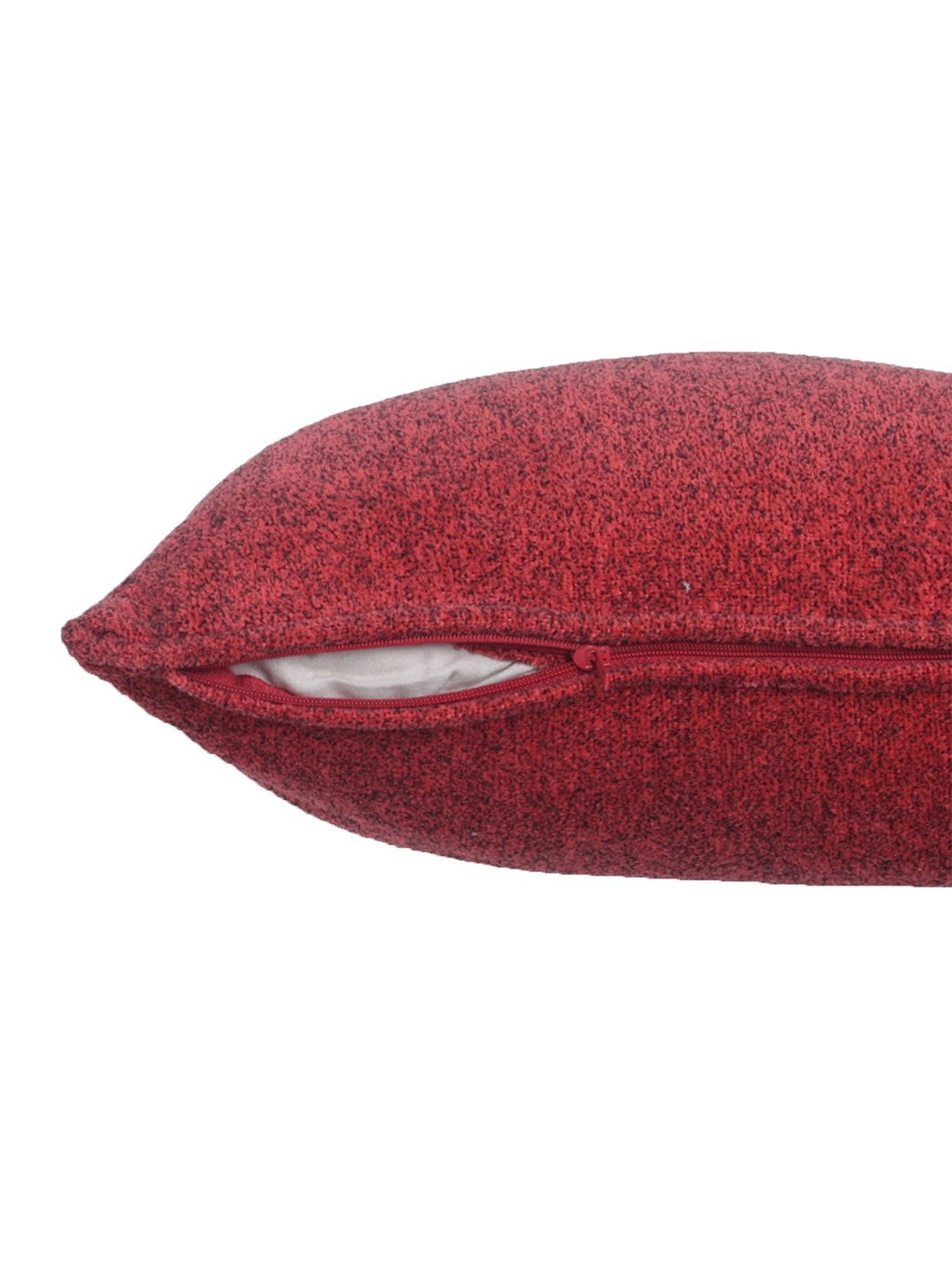 Maspar Colorart Charlotte Solid Red 110 TC Cotton Blend Cushion Cover