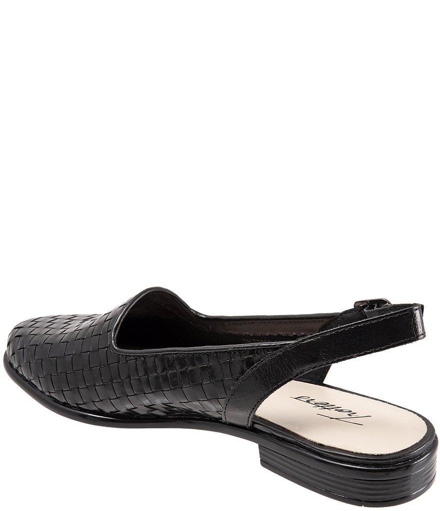 Trotters Lena Woven Leather Slingback Flats