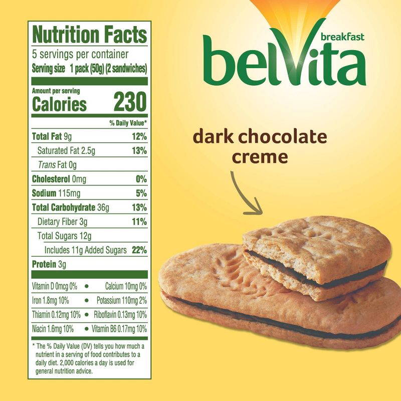 belVita Dark Chocolate Crème Breakfast Biscuits - 5 Packs