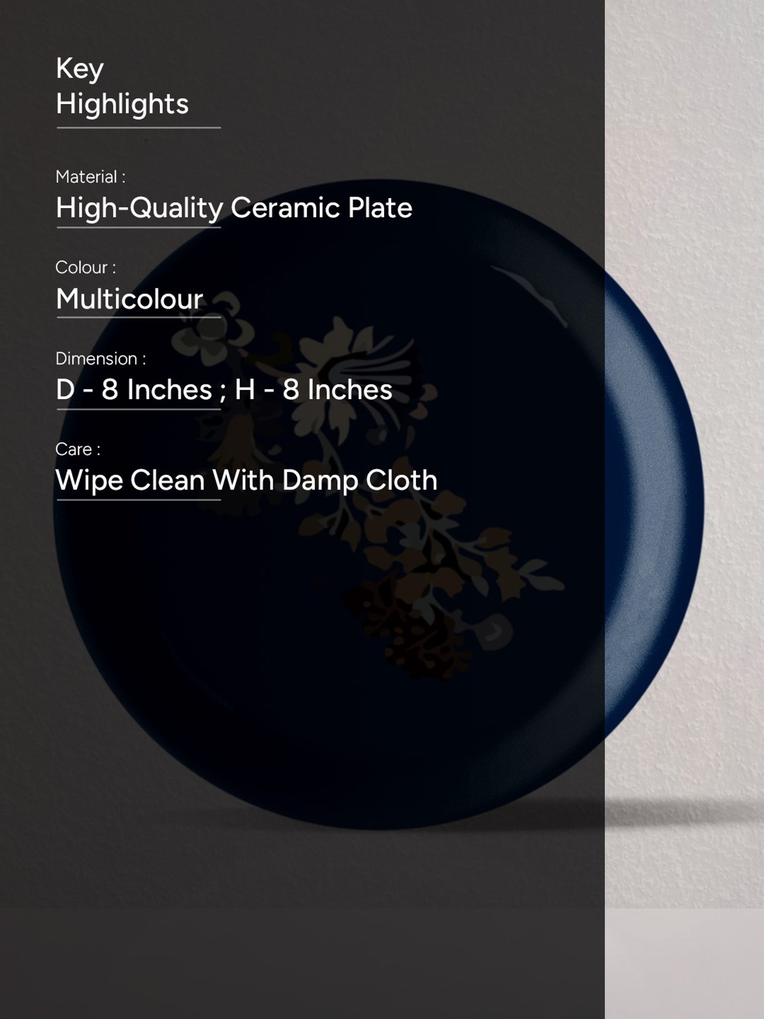 Nestroots Classic Flower Multicolor Porcelain Wall Plate