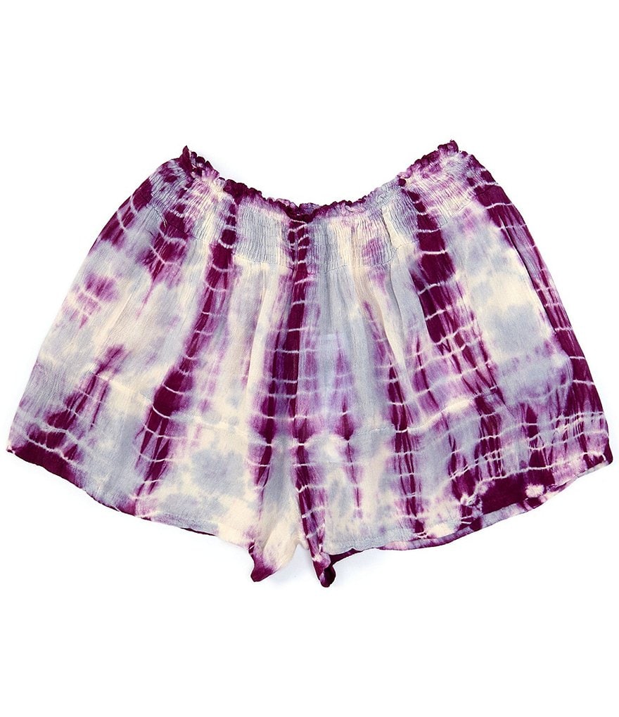 Angie Big Girls 7-14 Smocked Tie-Dye Shorts