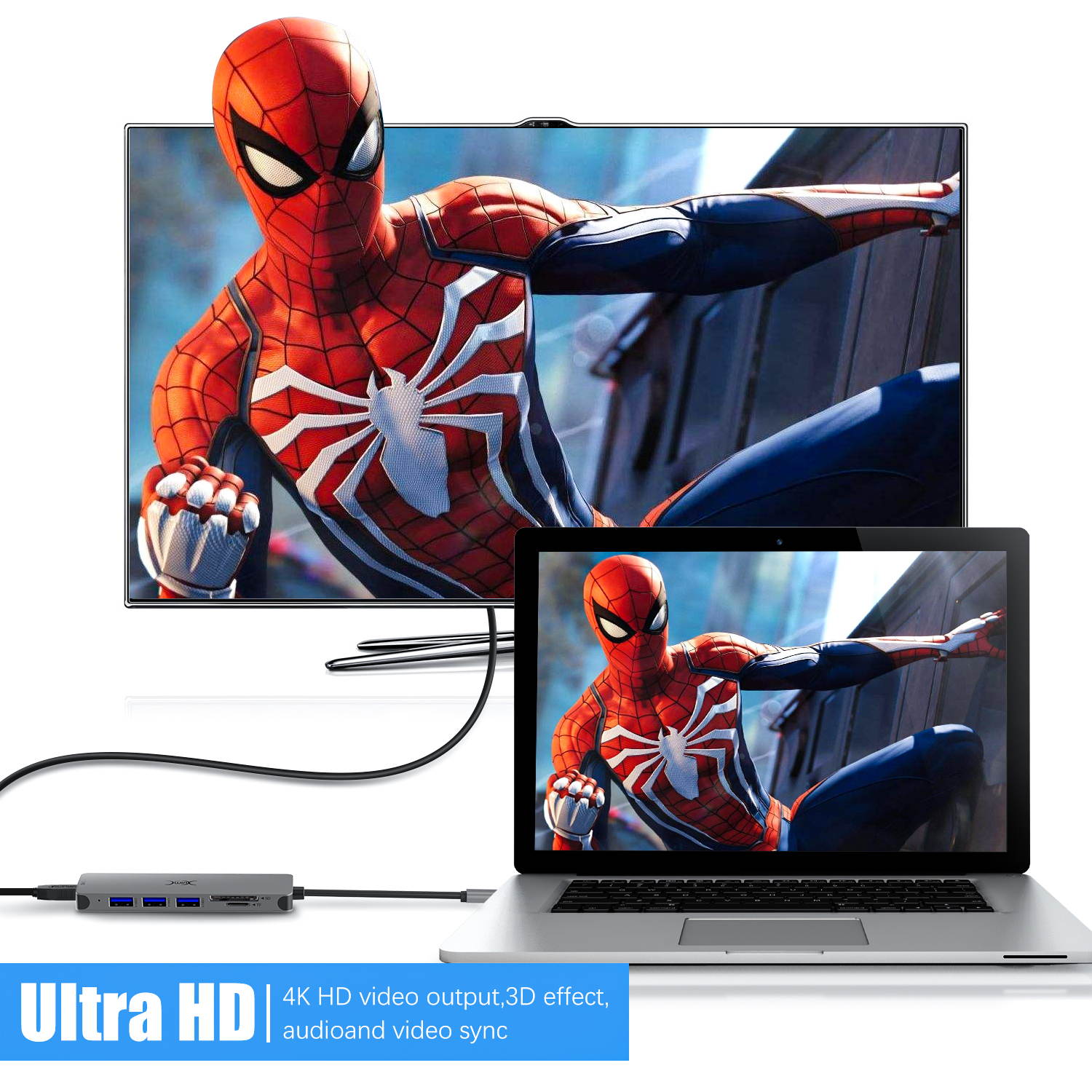 USB C To HDMI Hub - 4K@30HZ Dual HD Screen Extend & Mirror Mode - HDMI To USB C Adapter With Dual Display & USB 3.0 & 100W PD Compatible With MacBook Pro,Nintendo Switch And More Type C Device