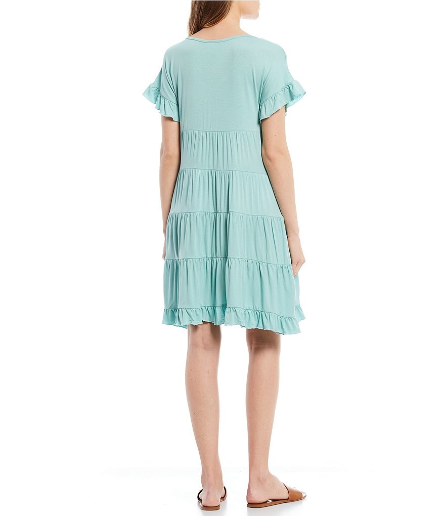 Angie Short Sleeve Tiered Babydoll Dress