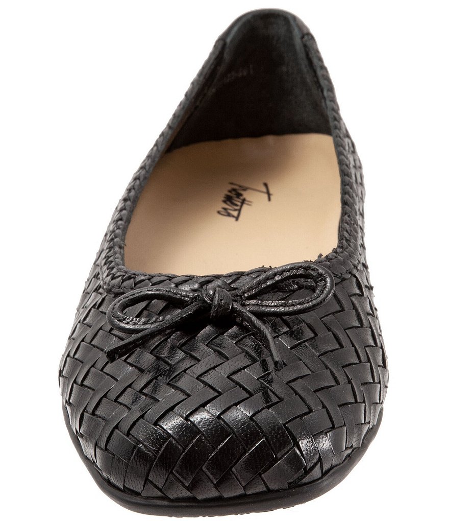 Trotters Gillian Woven Leather Bow Detail Ballet Flats