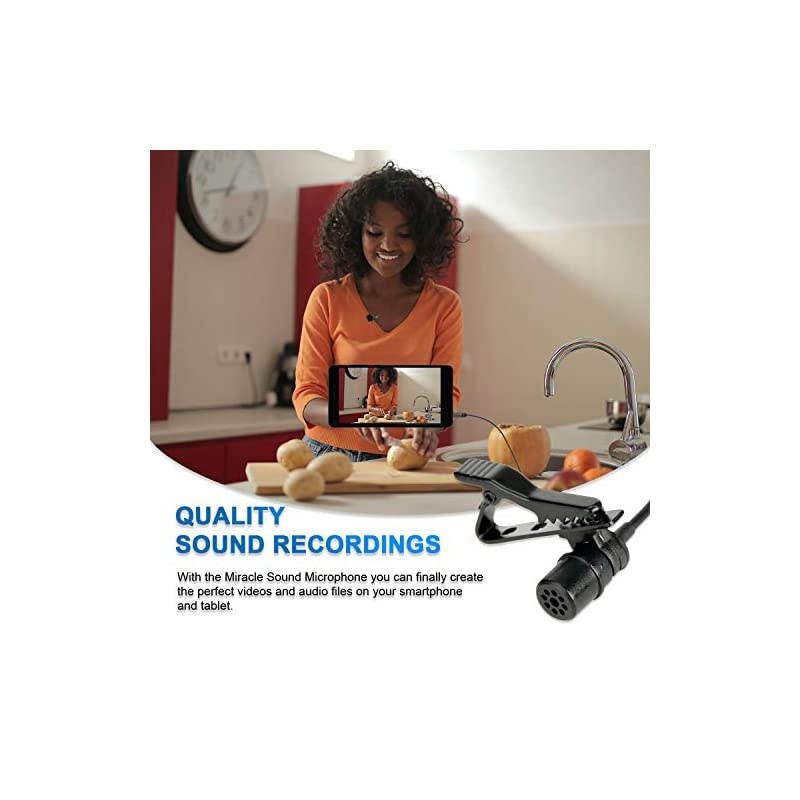 CM205 Ultimate Lavalier Microphone for Bloggers and Vloggers Lapel Mic Clip-on Omnidirectional Condenser Compatible with iPhone Ipad Samsung Android Windows Smartphones (189 inch