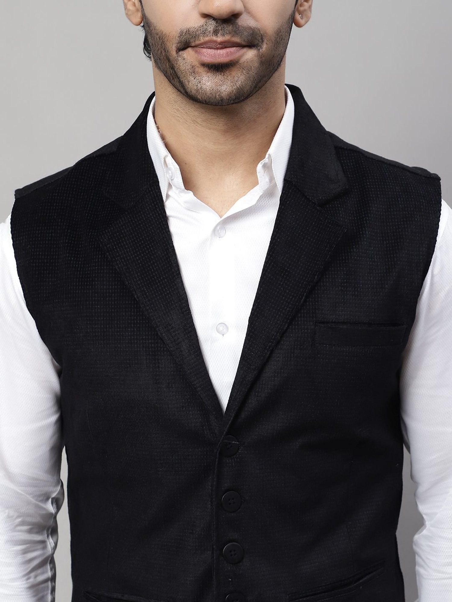 Even Black Regular Fit Waistcoat