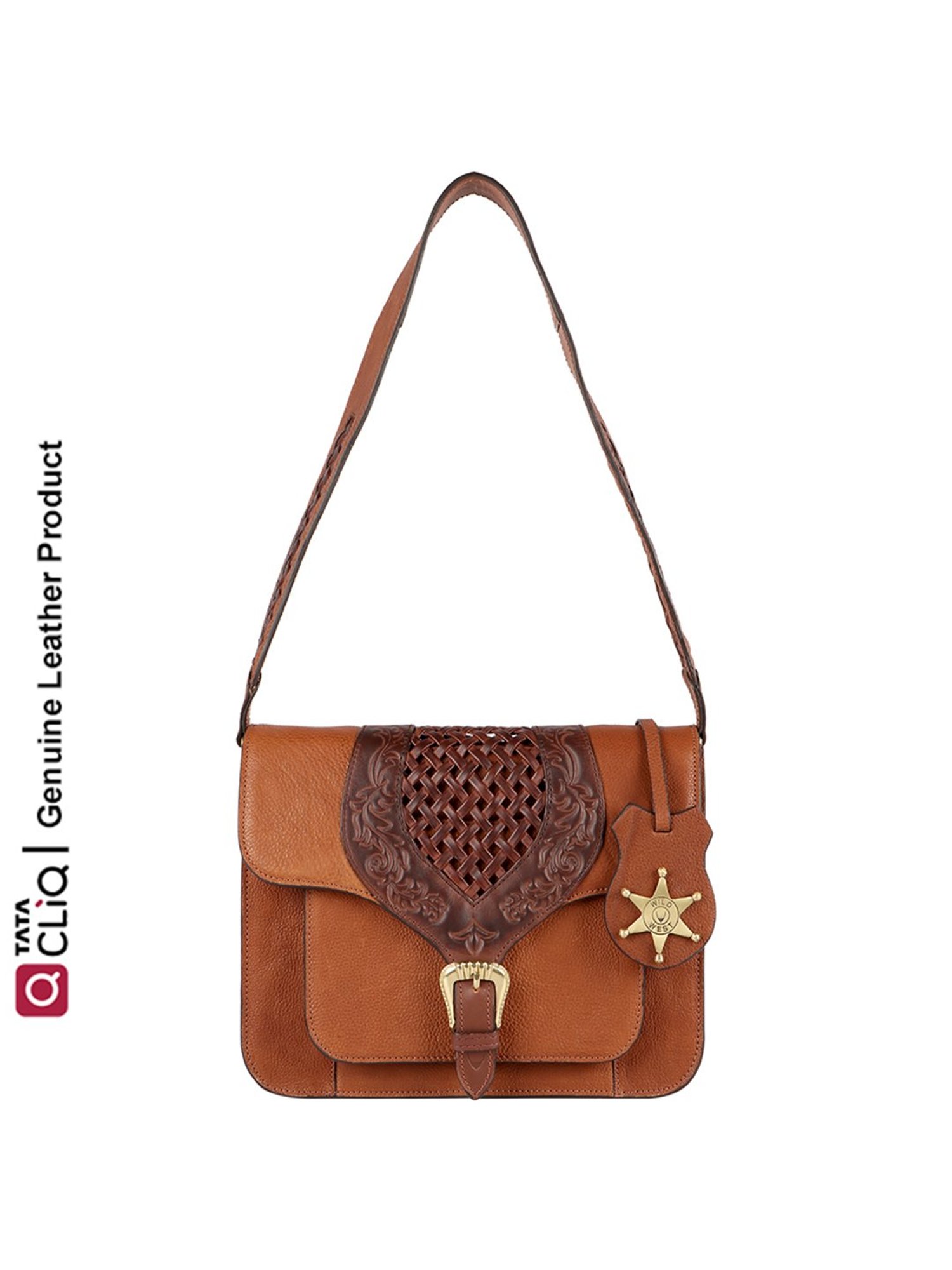 Hidesign Wild West Tan Solid Medium Sling Handbag