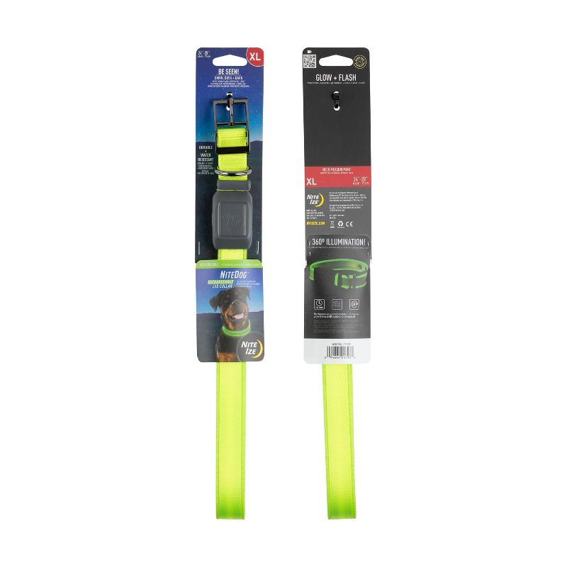 Nite Ize Nite Dog Rechargeable LED Dog Collar - XL - Lime/Green