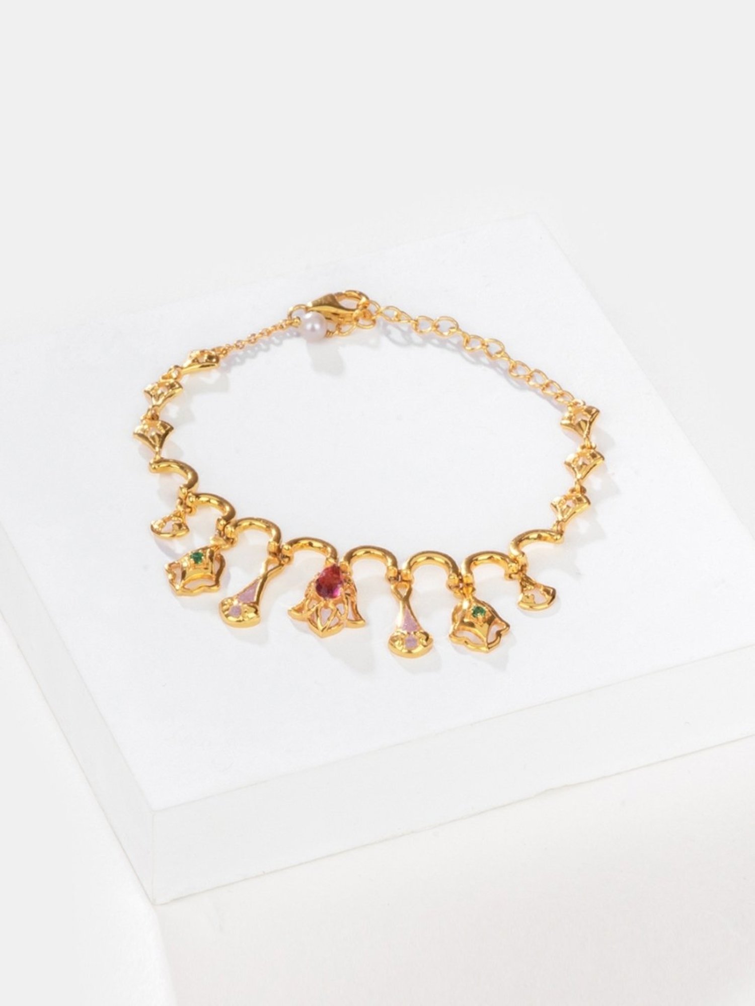 Shaya 92.5 Sterling Silver Yellow Gold Shaadi Squad Bridechilla Flexible Fit Bracelet for Women