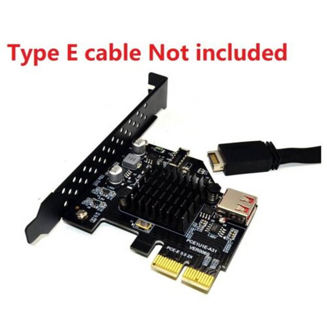 PCIe to USB3.1 Type E Front Panel Adapter Card PCI-e 2x USB3.1 GEN2 10G Card