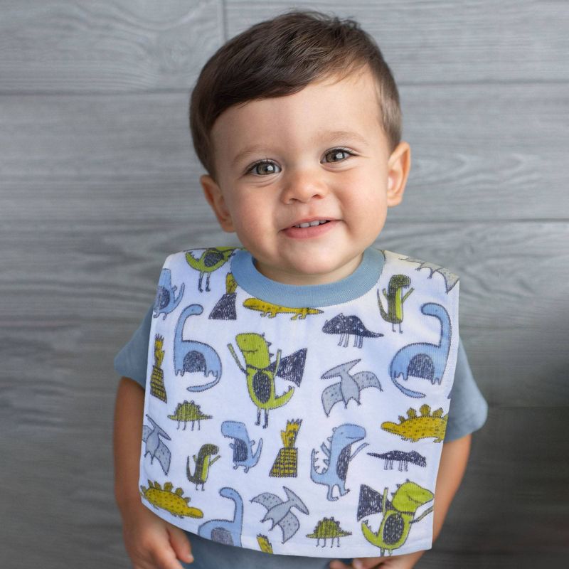 Neat Solutions Printed Pullover Toddler Bib Set Boy - Dinos - 3pk
