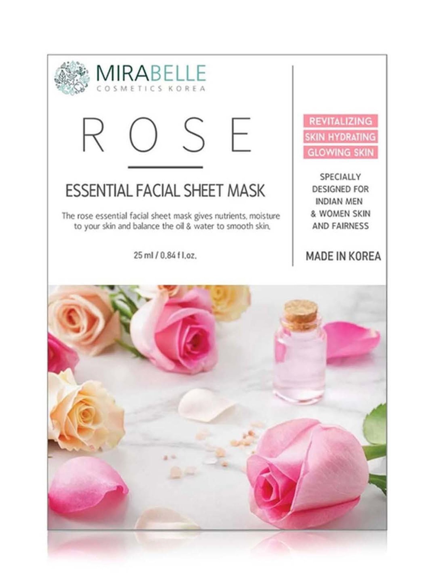 Mirabelle Rose Essential Facial Sheet Mask - 25 ml