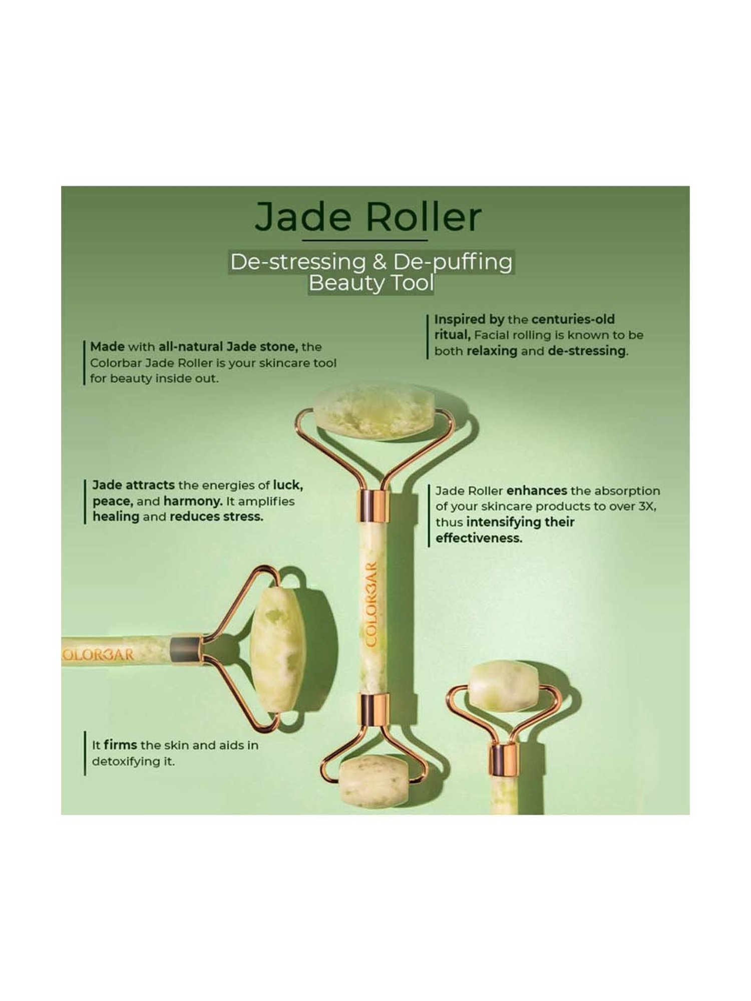 Colorbar Accessories-Jade Roller - 12 gm