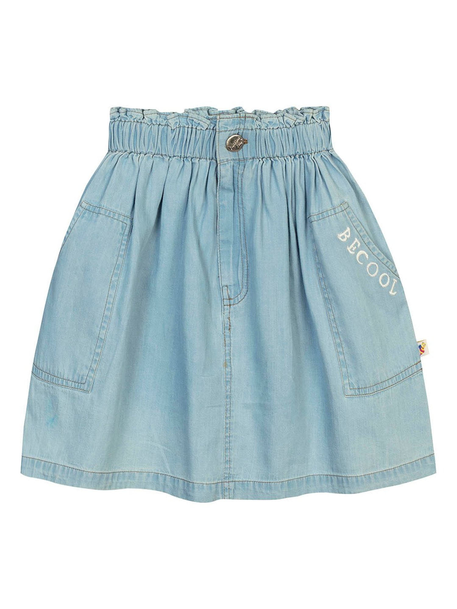 Budding Bees Kids Blue Solid Skirt