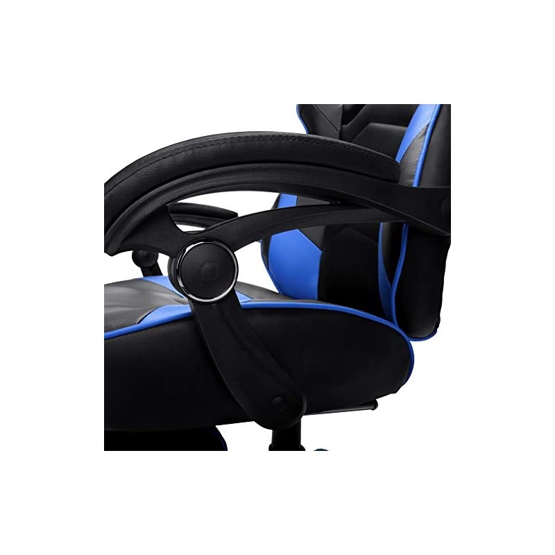 110 Racing Style Gaming Chair, Reclining Ergonomic Chair with Footrest, in Blue (RSP-110-BLU)