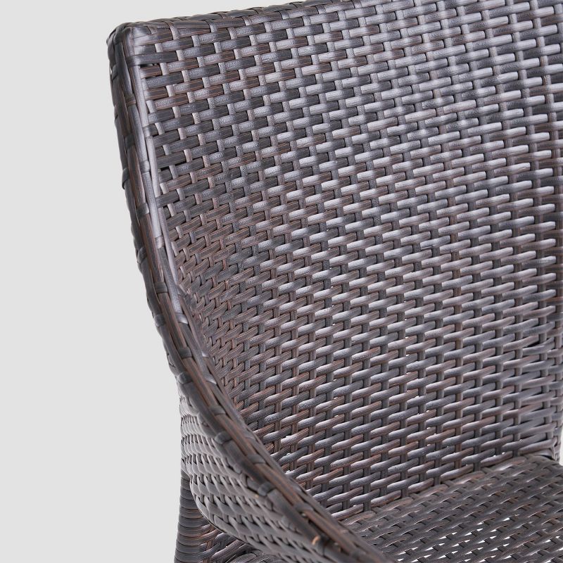 Espanola 9pc Wood and Wicker Dining Set Dark Brown/Multibrown - Christopher Knight Home