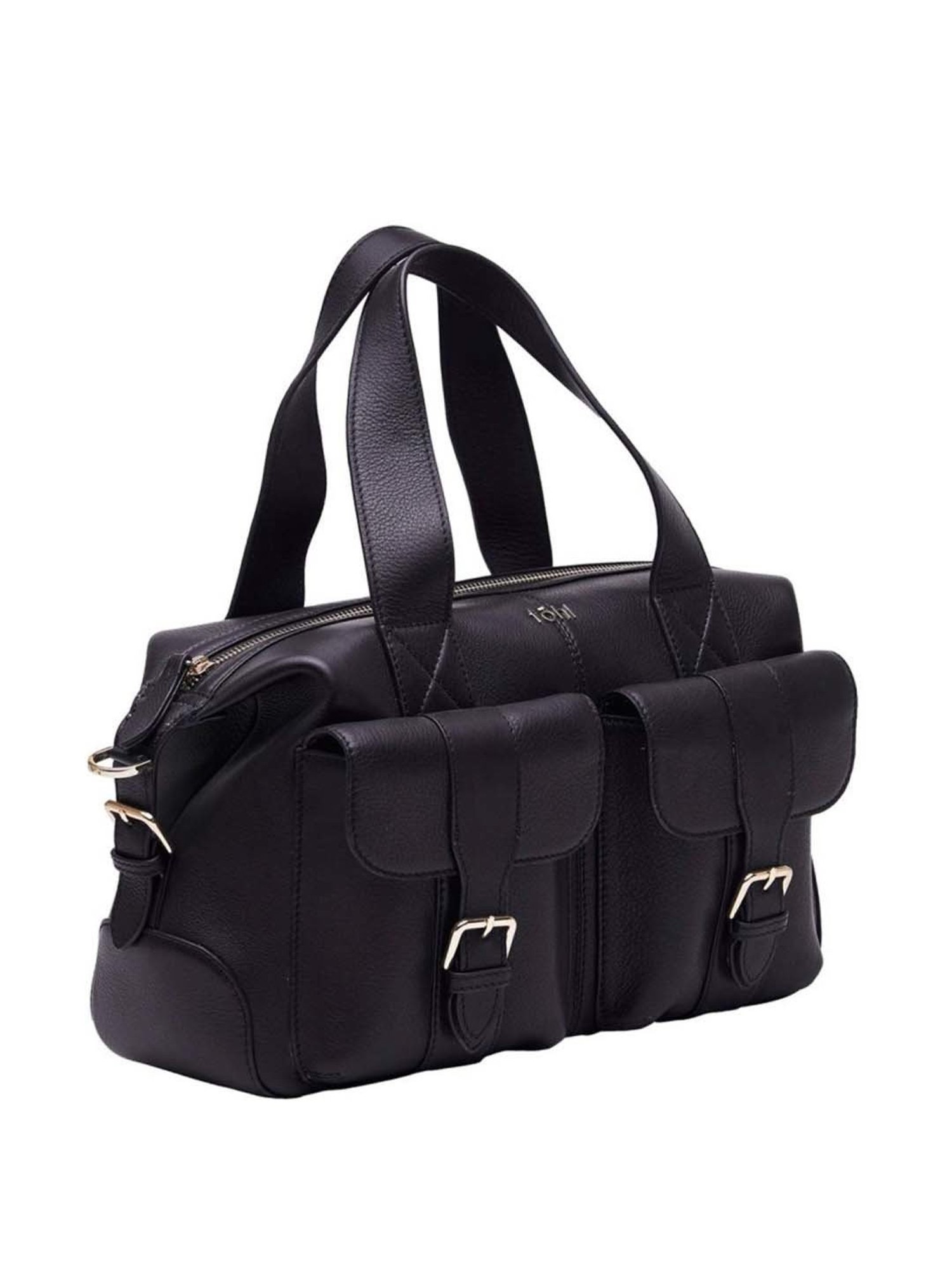 Tohl Black Solid Medium Handbag