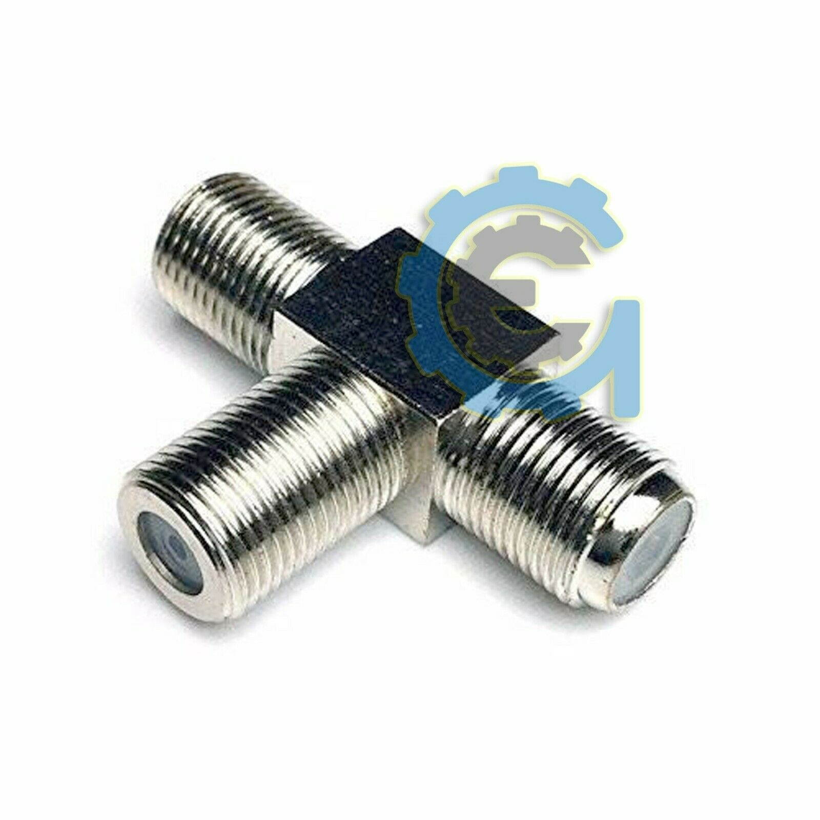 2PCS F Type Connector Triple 3 Way Splitter TV RF Coaxial Coax Adapter USA