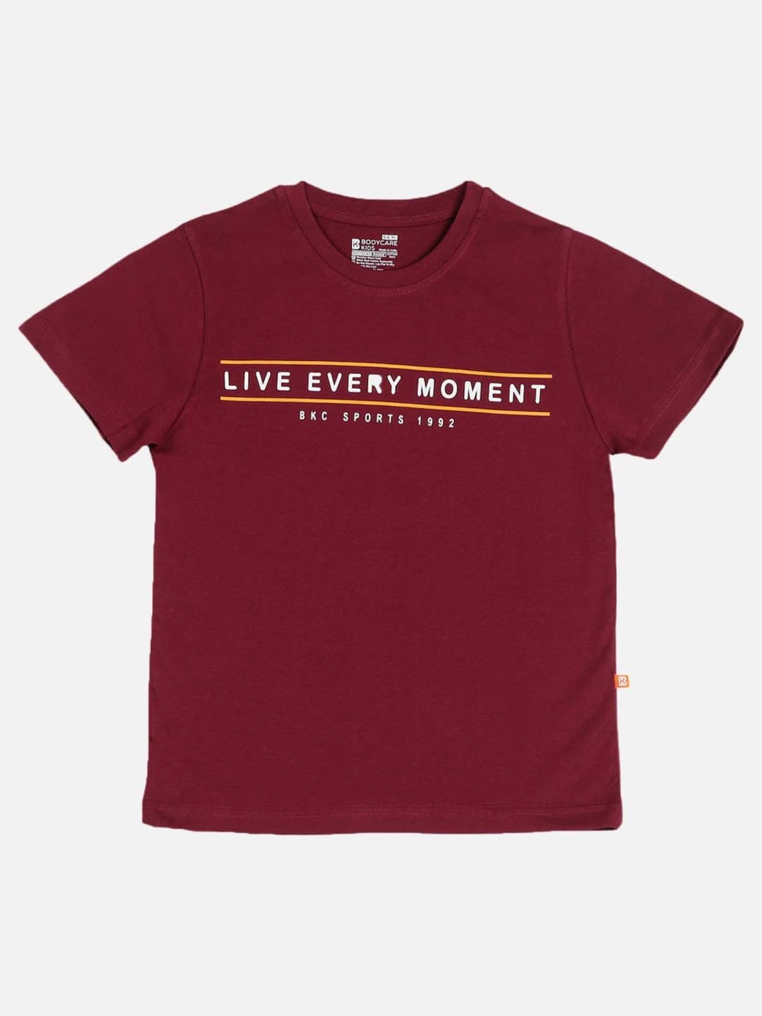 Bodycare Kids Maroon Cotton Printed T-Shirt