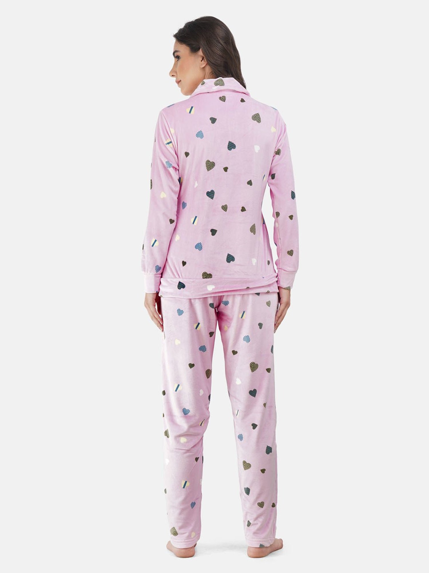 KOI SLEEPWEAR Light Pink Printed Sweatshirt With Pyjamas