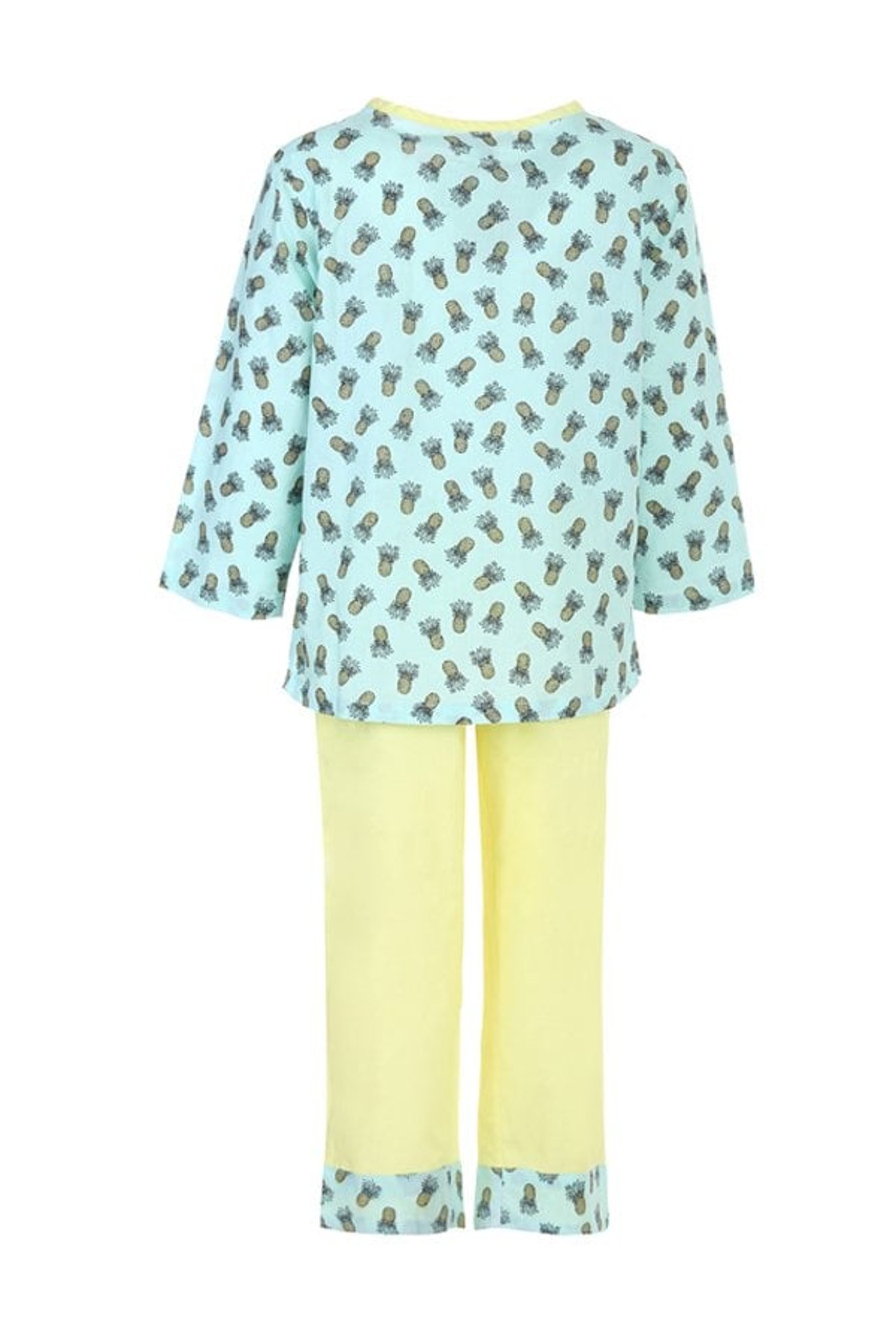 A Little Fable Boys Mint Green & Yellow Printed Night Suit