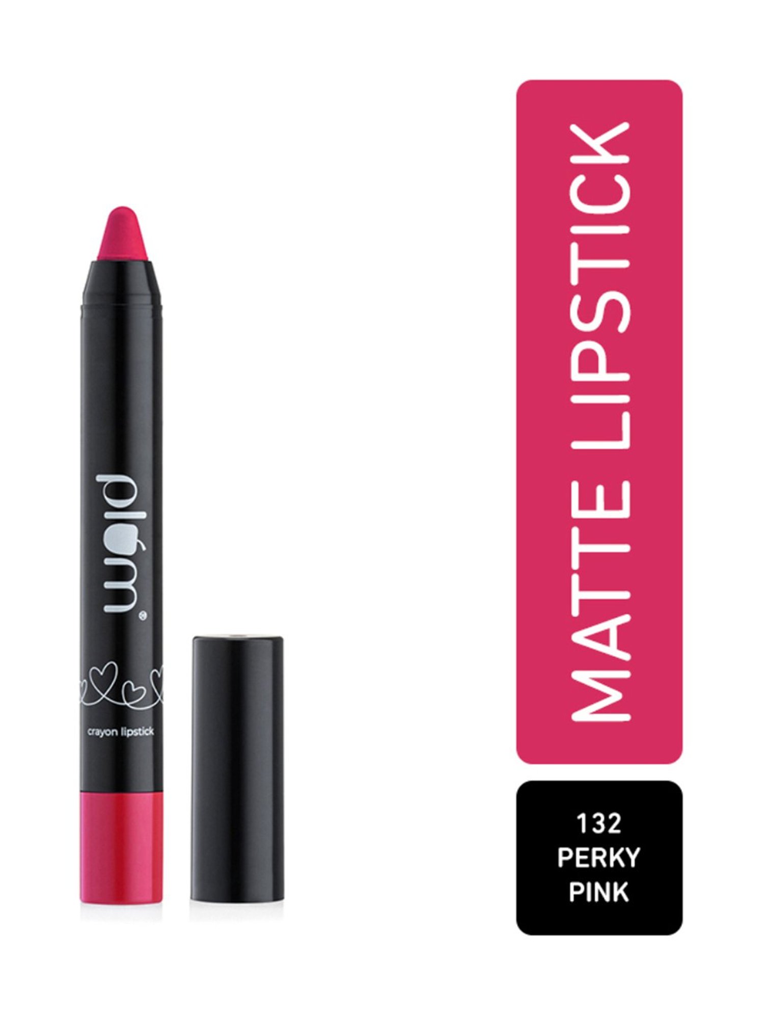 Plum Twist & Go Matte Crayon Lipstick 132 Perky Pink (Fuchsia Pink) - 1.8 gm