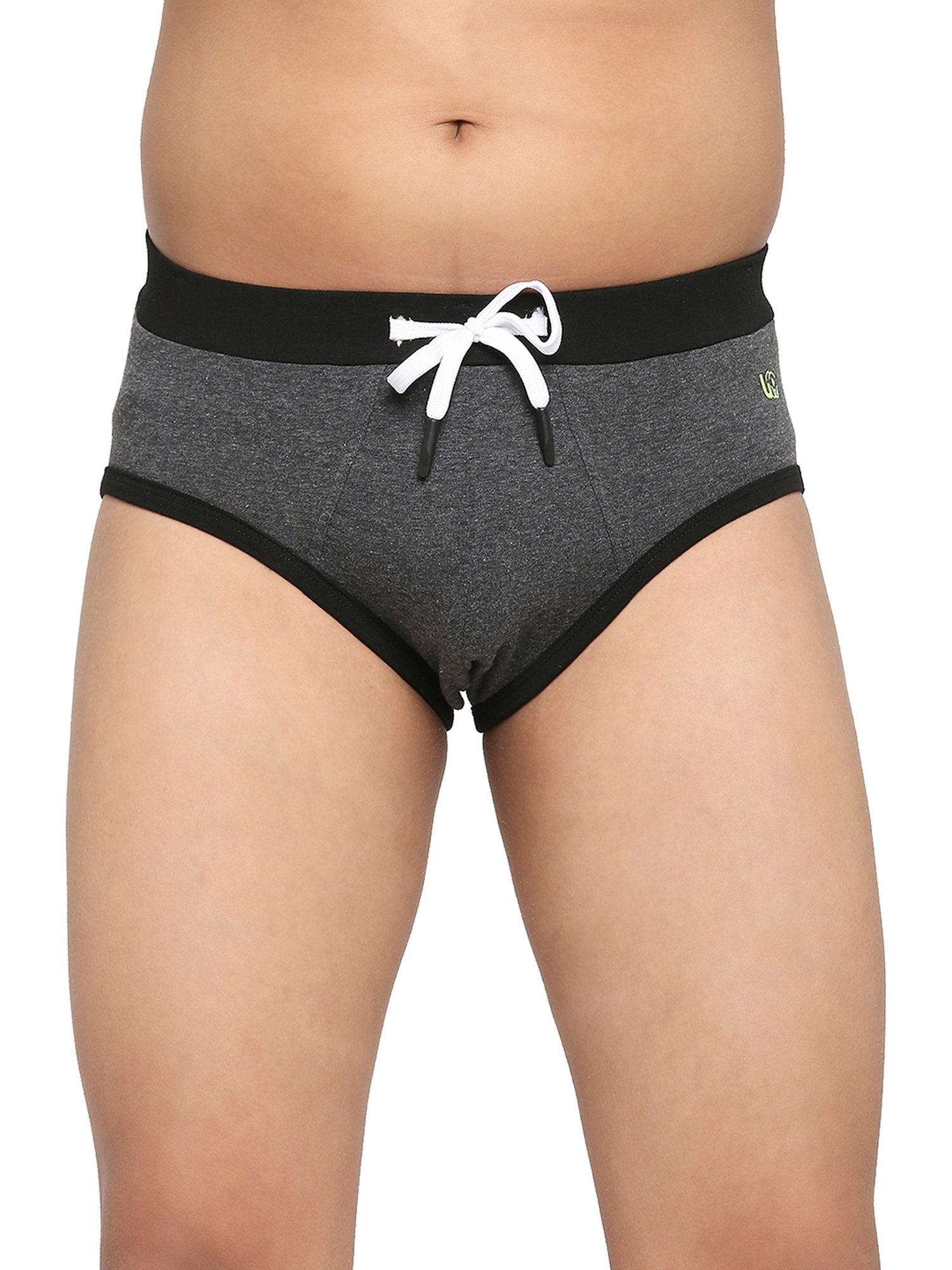 Frenchie Kids Blue & Grey Solid Briefs (Pack Of 2)